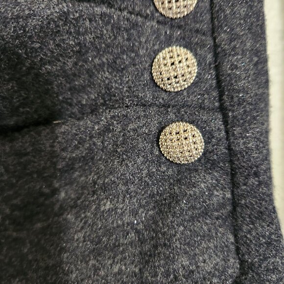 EP Yaying Women's Black V-neck Wool Top Size 3(S) Long Sleeve 3 button Faux Wrap - Picture 4 of 7